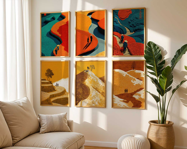 Boho Landscape Wall Art – 50 Digital Posters Bundle | Minimalist Nature Prints | 4K 300 DPI JPG | Printable Art for Home Decor