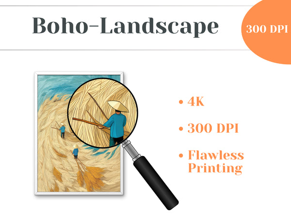 Boho Landscape Wall Art – 50 Digital Posters Bundle | Minimalist Nature Prints | 4K 300 DPI JPG | Printable Art for Home Decor