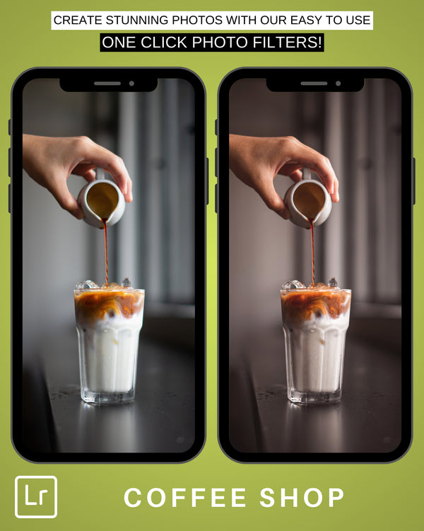 Coffee Preset Product | COFFEE SHOP | Set of 20 | Mobile & Desktop Lightroom Presets