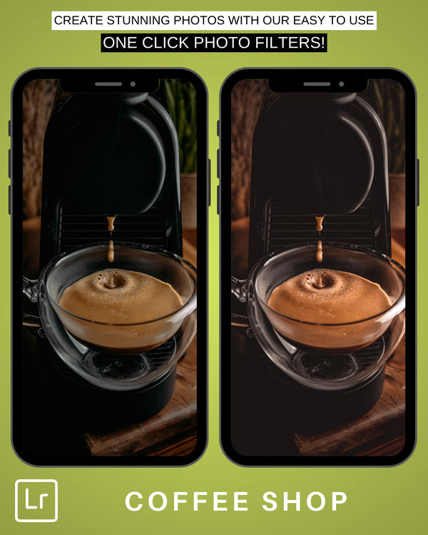 Coffee Preset Product | COFFEE SHOP | Set of 20 | Mobile & Desktop Lightroom Presets