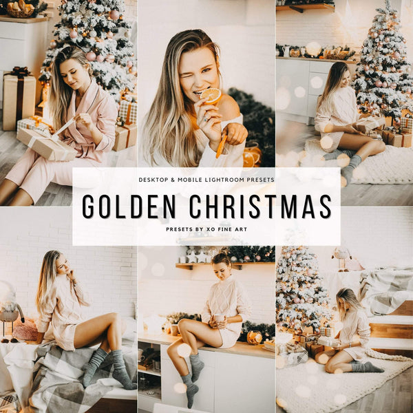Christmas Presets | GOLDEN CHRISTMAS | Set of 7 | Mobile & Desktop Lightroom Presets - aesthetic christmas, Blogger Preset, Christmas Day, Christmas Presets, Cozy Holiday, earthtone preset, FREE Lightroom Presets, golden Christmas, Indoor Blogger, light and airy, Lightroom mobile presets, Lightroom Presets, lightroom presets desktop, pastel preset, preset, presets, presets lightroom, rose gold preset, Winter Preset