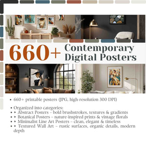 Contemporary Interior Toolkit – Posters, Mockups & Design Style Guide | XoFineArt