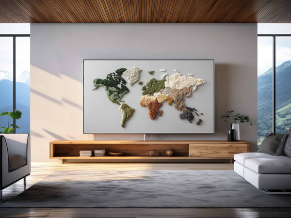 World Map Frame TV Art – Luxury Digital Wall Art Collection for Samsung Frame TV & Smart Displays | XO Fine Art