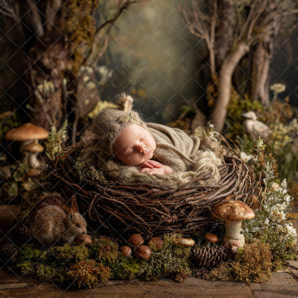 Earthy Woodland Newborn Backdrops