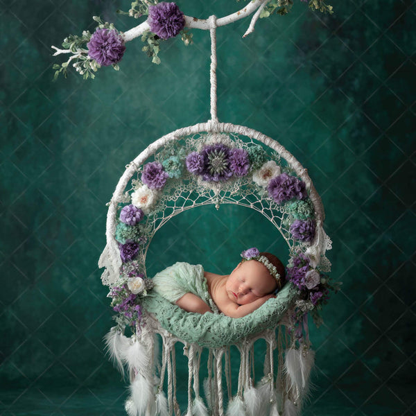 Floral Wreath & Fantasy Ring Newborn Backdrops – Set of 7 Artistic Digital Backgrounds for Baby Photography