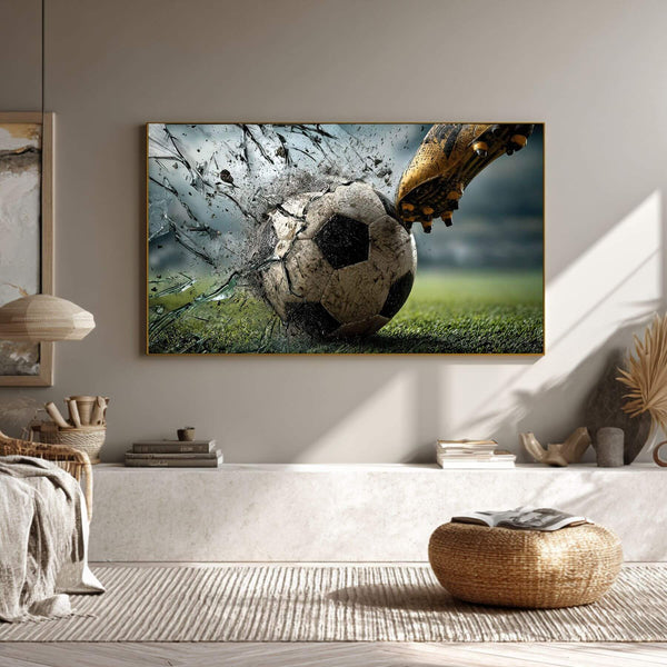 Samsung Frame TV Art – Soccer Ball 3D Illusion Art
