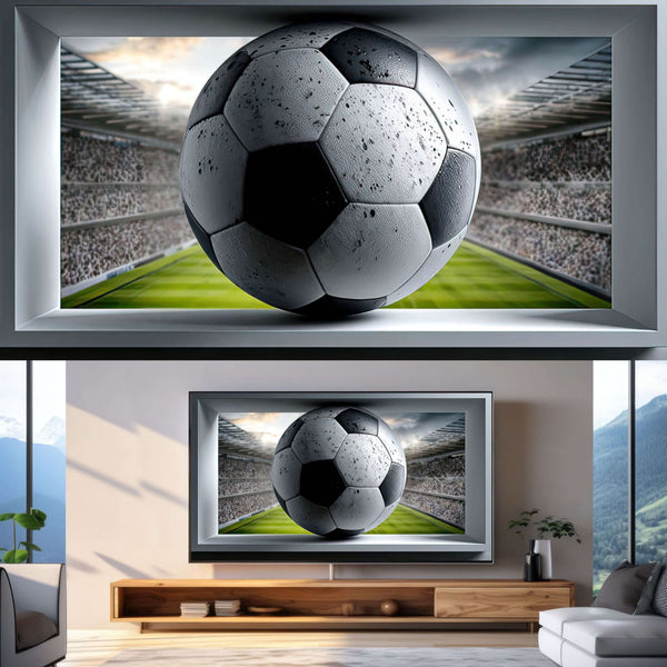 Samsung Frame TV Art – Soccer Ball 3D Illusion Art