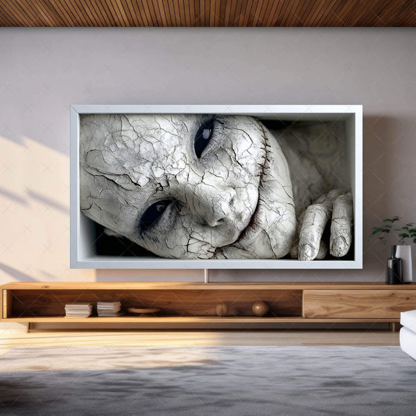Scary 3D Prank Illusions for Samsung Frame TV – Vol. 2 Dolls & Clowns (16:9 Digital Download, 4K Frame TV Art)