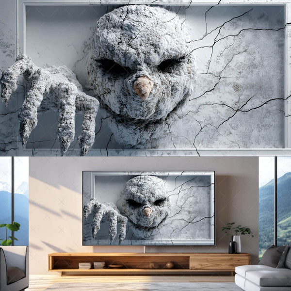Scary 3D Prank Illusions for Samsung Frame TV – Vol. 1 Winter Creatures (16:9 Digital Download, 4K Frame TV Art)