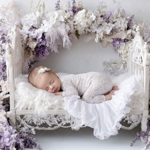 Floral Wreath & Fantasy Ring Newborn Backdrops – Set of 7 Artistic Digital Backgrounds for Baby Photography