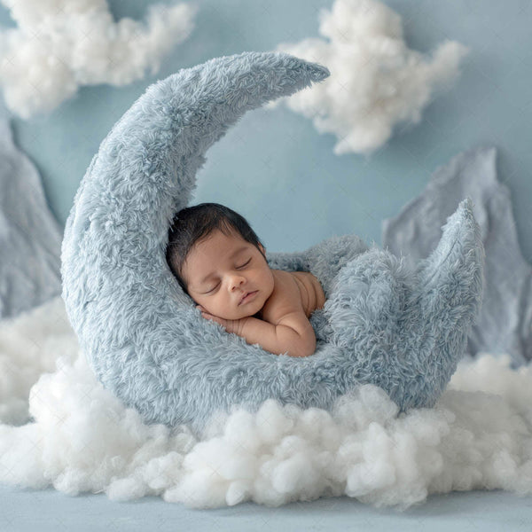 Moon & Dreamy Celestial Newborn Backdrops – Set of 7 Night Sky Digital Backgrounds for Baby Photography