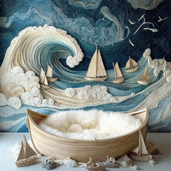 Ocean Newborn Digital Backdrops – Coastal & Aqua Scenes (7 Backdrops)