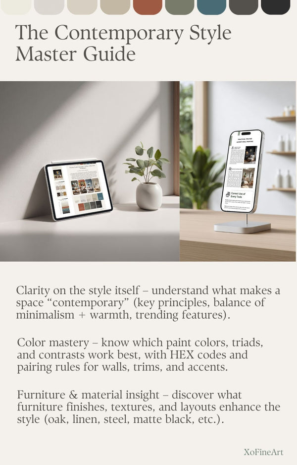 Contemporary Interior Toolkit – Posters, Mockups & Design Style Guide | XoFineArt