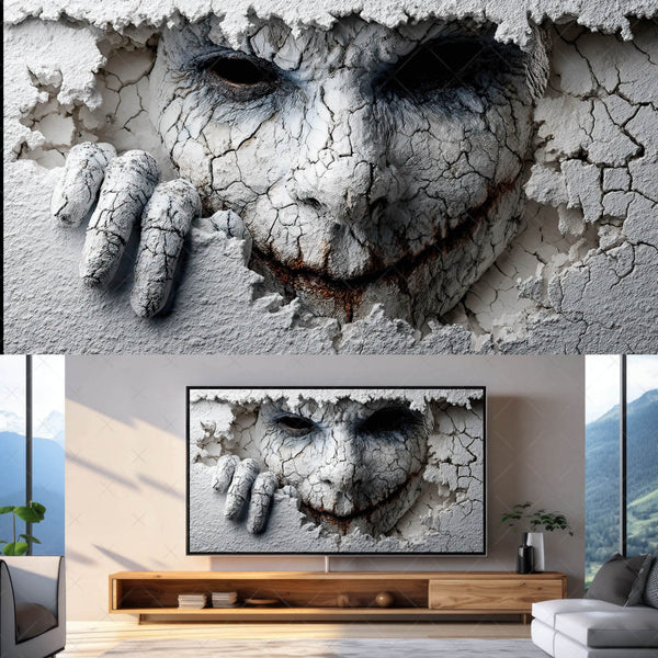 Scary 3D Prank Illusions for Samsung Frame TV – Vol. 1 Winter Creatures (16:9 Digital Download, 4K Frame TV Art)