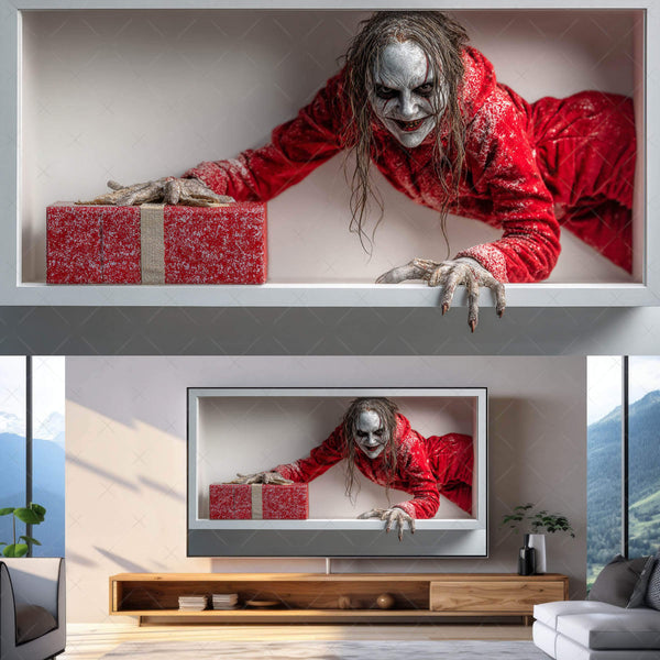 Scary 3D Prank Illusions for Samsung Frame TV – Vol. 2 Dolls & Clowns (16:9 Digital Download, 4K Frame TV Art)