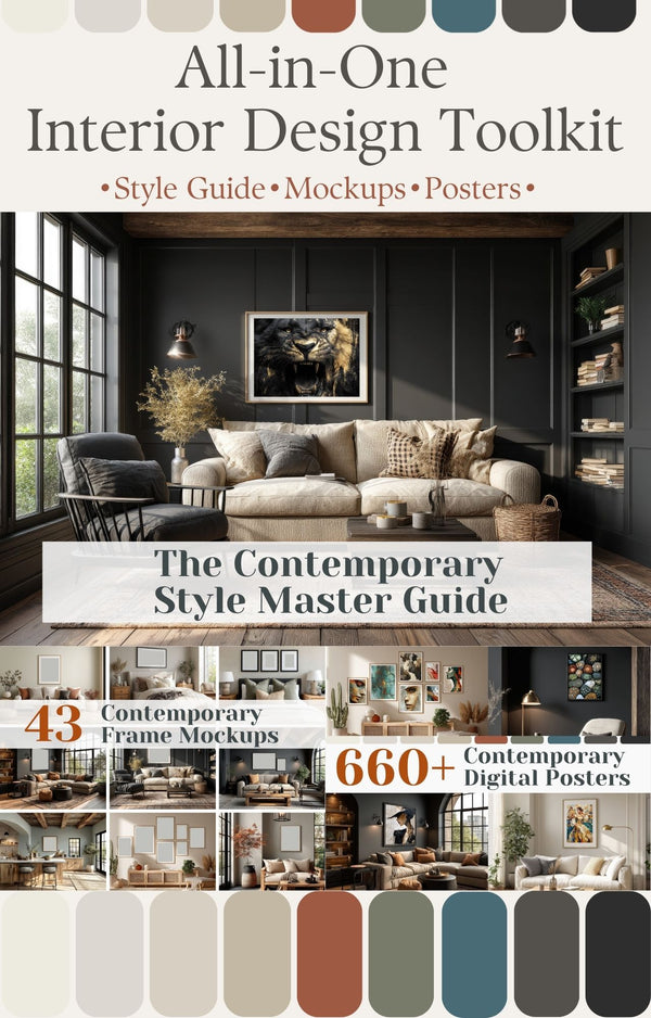 Contemporary Interior Toolkit – Posters, Mockups & Design Style Guide | XoFineArt