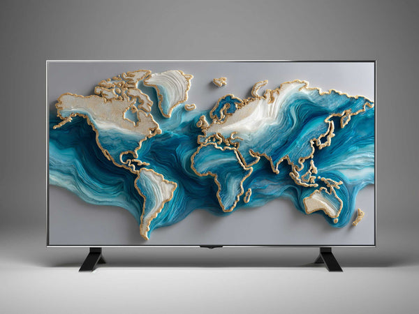 World Map Frame TV Art – Luxury Digital Wall Art Collection for Samsung Frame TV & Smart Displays | XO Fine Art