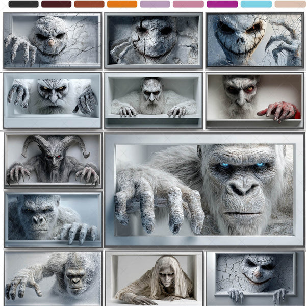 Scary 3D Prank Illusions for Samsung Frame TV – Vol. 1 Winter Creatures (16:9 Digital Download, 4K Frame TV Art)