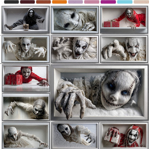 Scary 3D Prank Illusions for Samsung Frame TV – Vol. 2 Dolls & Clowns (16:9 Digital Download, 4K Frame TV Art)