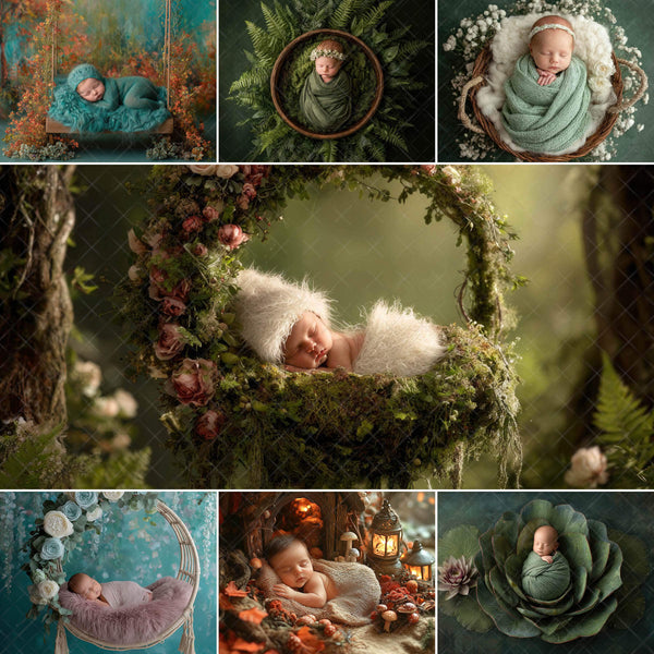 Earthy Woodland Newborn Backdrops