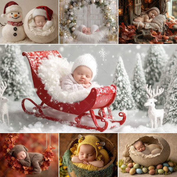 Seasonal Holiday Newborn Backdrops