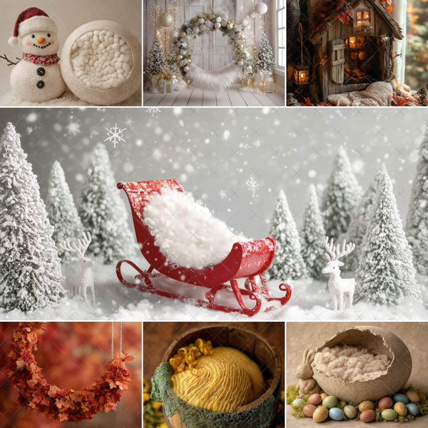 Seasonal Holiday Newborn Backdrops