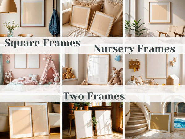 Ultimate 500+ Frame Mockup Bundle | PSD with Smart Objects | Wood, Nursery, Gallery & Lifestyle Scenes