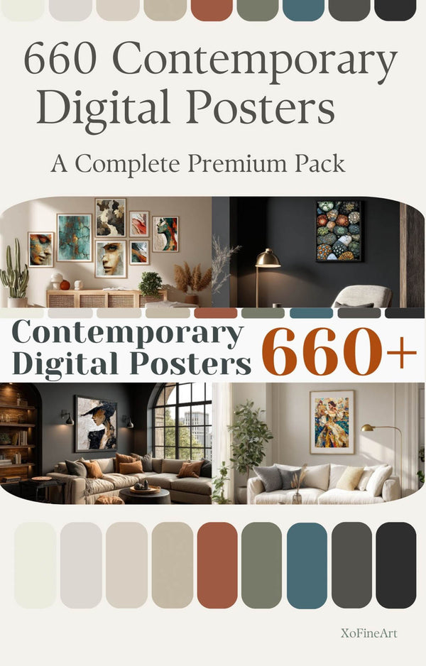 Contemporary Poster Collection – 660+ Printable Wall Art Bundle | Modern Abstracts, Botanicals, Line Art & Textured Prints | Instant Download