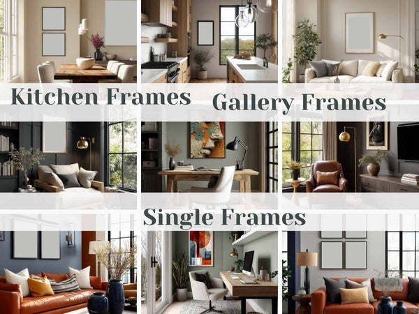 43 Contemporary Wall Art Mockup Bundle | PSD Frame & Interior Mockups | Living Room, Bedroom, Office, Kitchen | Digital Download