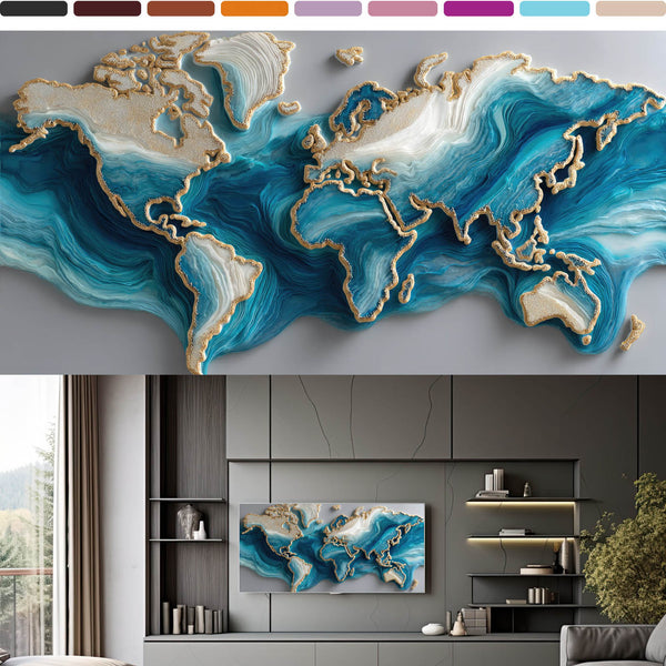 World Map Frame TV Art Collection – 30 Luxury 4K Digital Maps for Samsung Frame TV