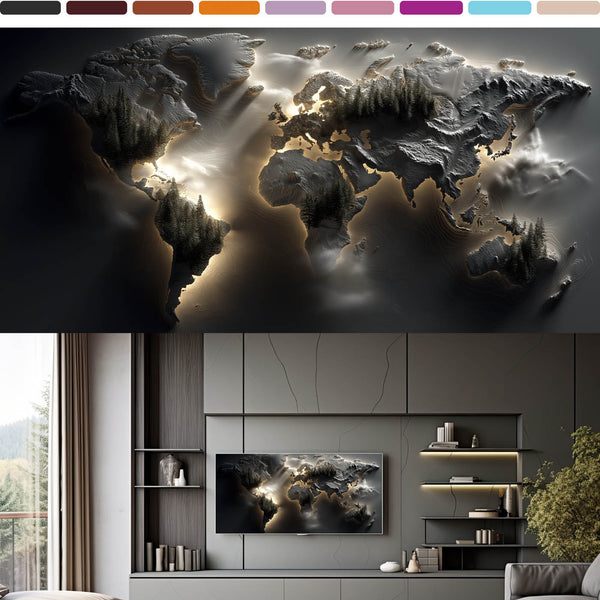 World Map Frame TV Art Collection – 30 Luxury 4K Digital Maps for Samsung Frame TV