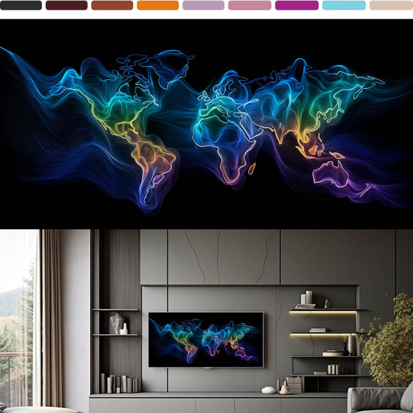 World Map Frame TV Art Collection – 30 Luxury 4K Digital Maps for Samsung Frame TV