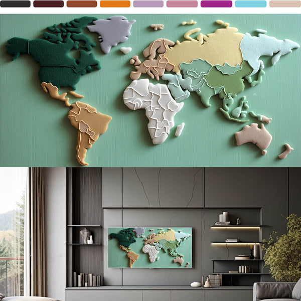 World Map Frame TV Art Collection – 30 Luxury 4K Digital Maps for Samsung Frame TV