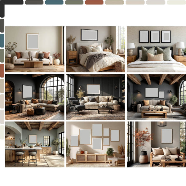 43 Contemporary Wall Art Mockups – PSD Frames & Interior Bundle