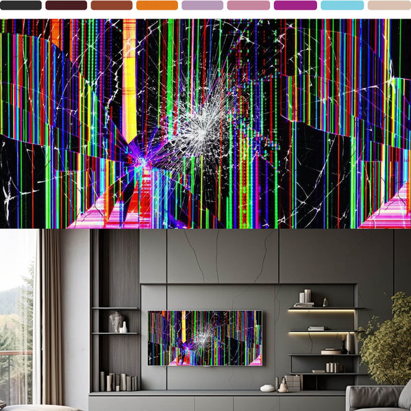 Broken TV Screen Frame TV Art – 11 Hyper-Realistic 4K Cracked Display Prank Images