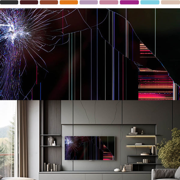Broken TV Screen Frame TV Art – 11 Hyper-Realistic 4K Cracked Display Prank Images