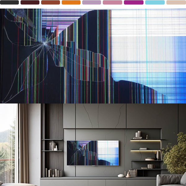 Broken TV Screen Frame TV Art – 11 Hyper-Realistic 4K Cracked Display Prank Images