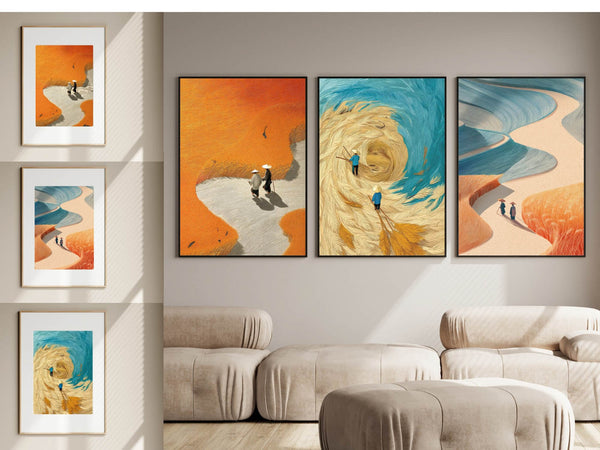 Boho Landscape 3 Posters | Minimalist Nature Wall Art Sample Pack — Digital Download