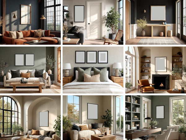 43 Contemporary Wall Art Mockups – PSD Frames & Interior Bundle
