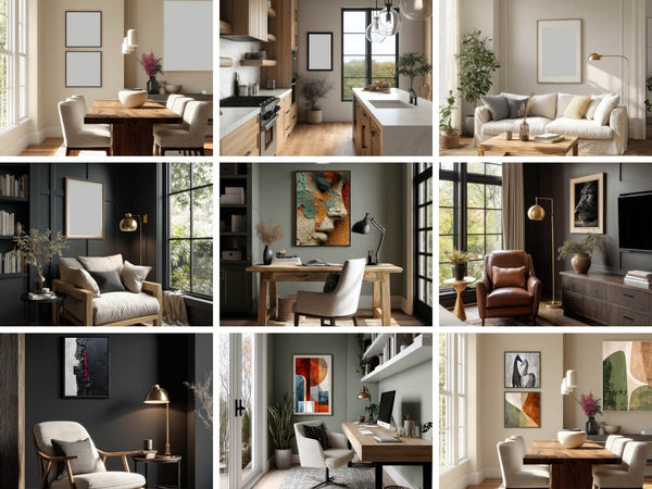 43 Contemporary Wall Art Mockups – PSD Frames & Interior Bundle