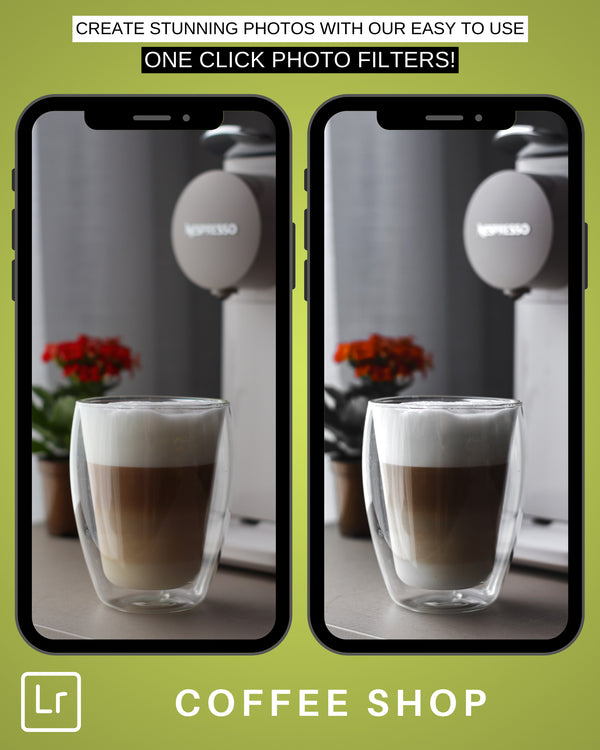 Coffee Preset Product | COFFEE SHOP | Set of 20 | Mobile & Desktop Lightroom Presets